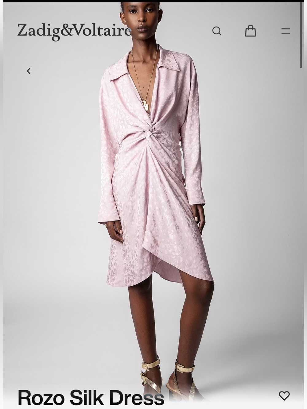 $478 Zadig & Voltaire Rozo silk dress NWT XS